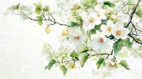 唯美梨花插画