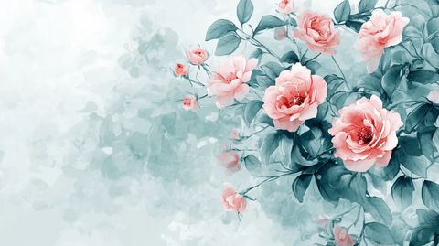 立体玫瑰花藤背景