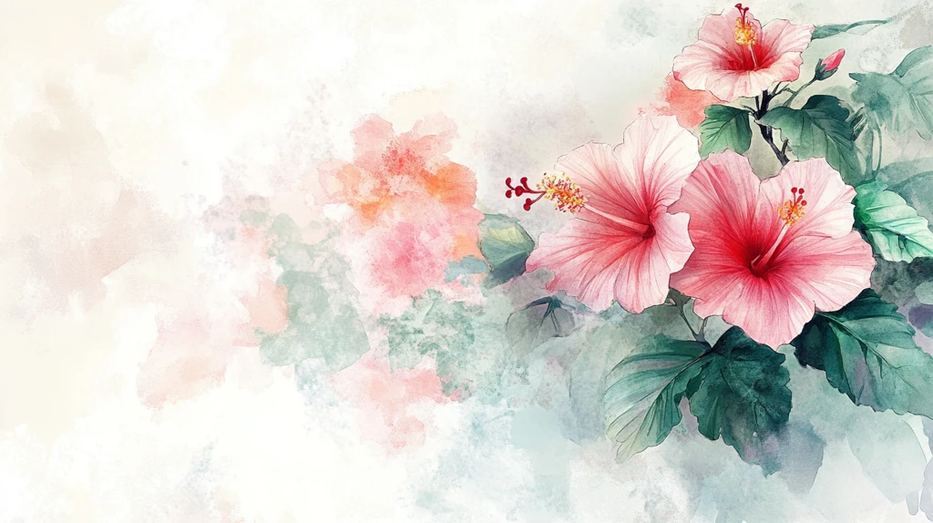 水墨芙蓉花背景