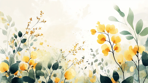 秋色手绘花艺素材