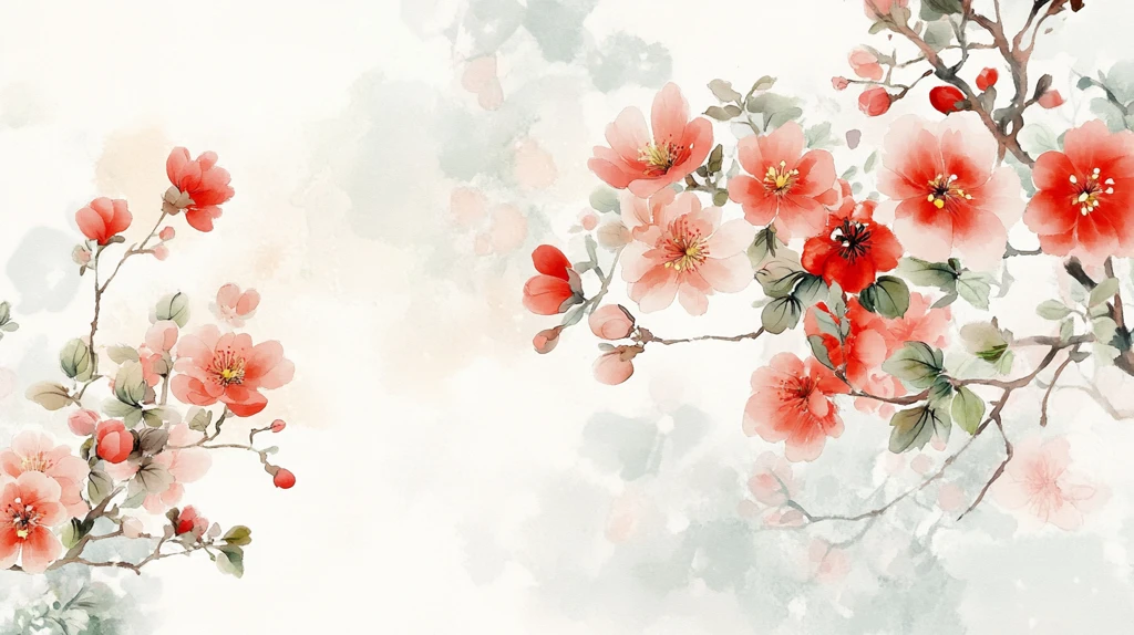 水彩梅花墙纸