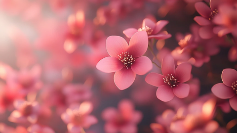 小红花暖色背景