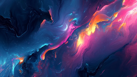 抽象炫彩流体画