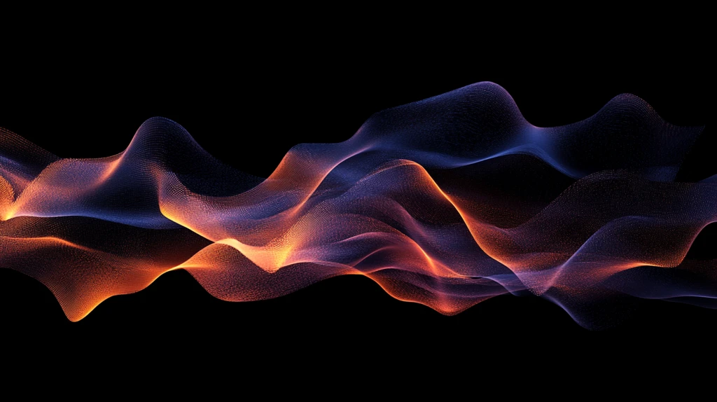 蓝色线条烟雾波浪