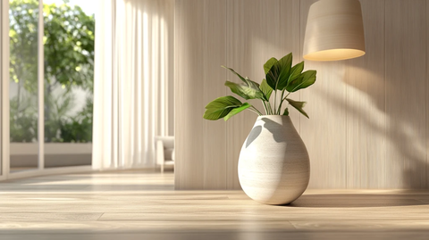 灯下的绿色植物