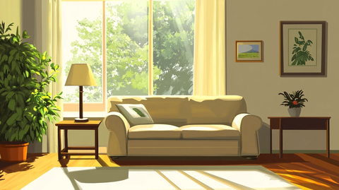 客厅场景插画
