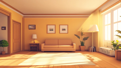 黄色室内暖光太阳光