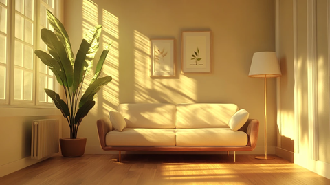 黄色室内暖光太阳光