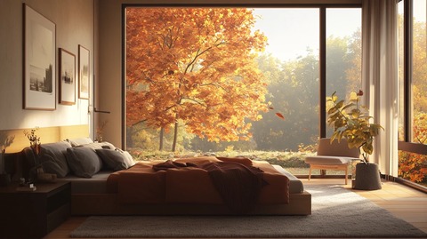 卧室枫叶背景