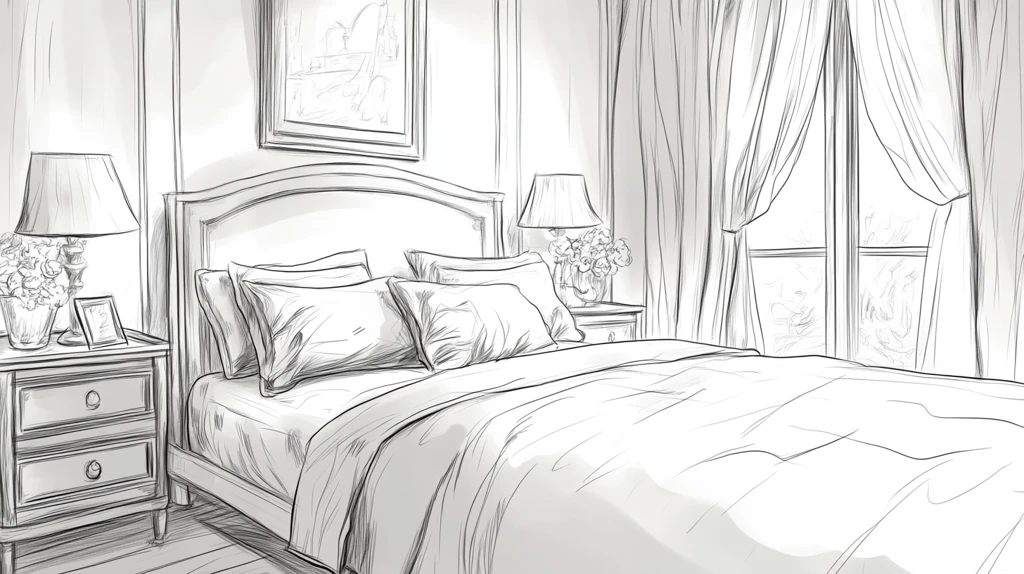 卧室线稿