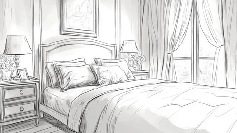 卧室线稿