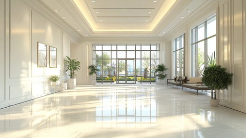 银行酒店宾馆大厅角落