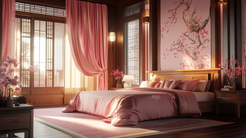 桃花卧室背景