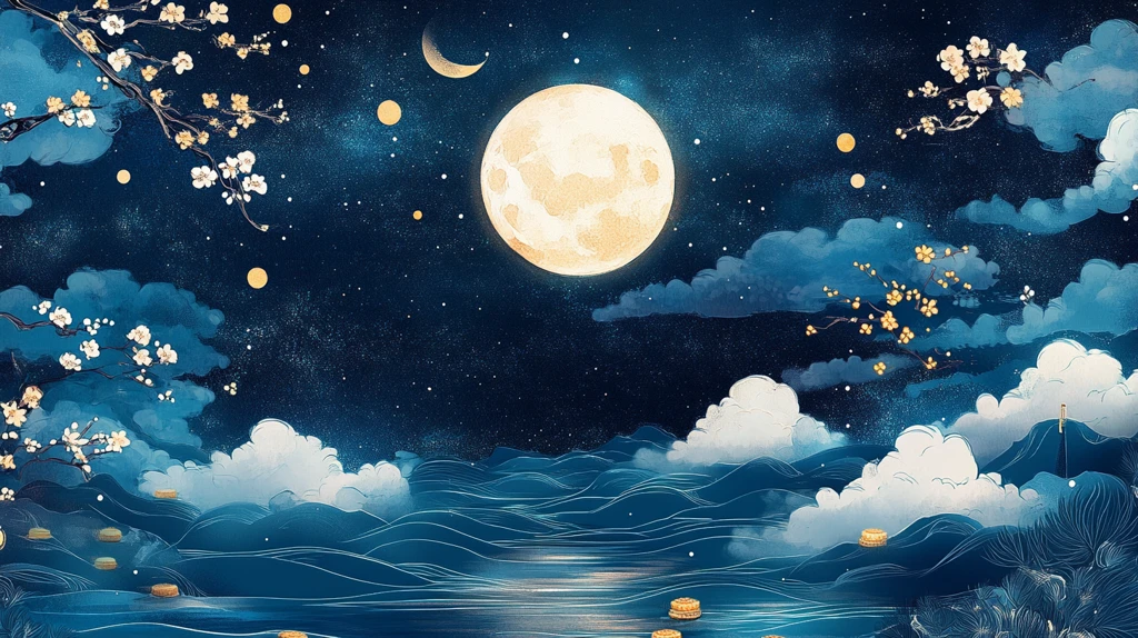 中秋梦幻插画