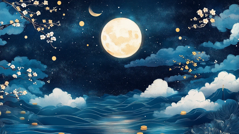 中秋梦幻插画