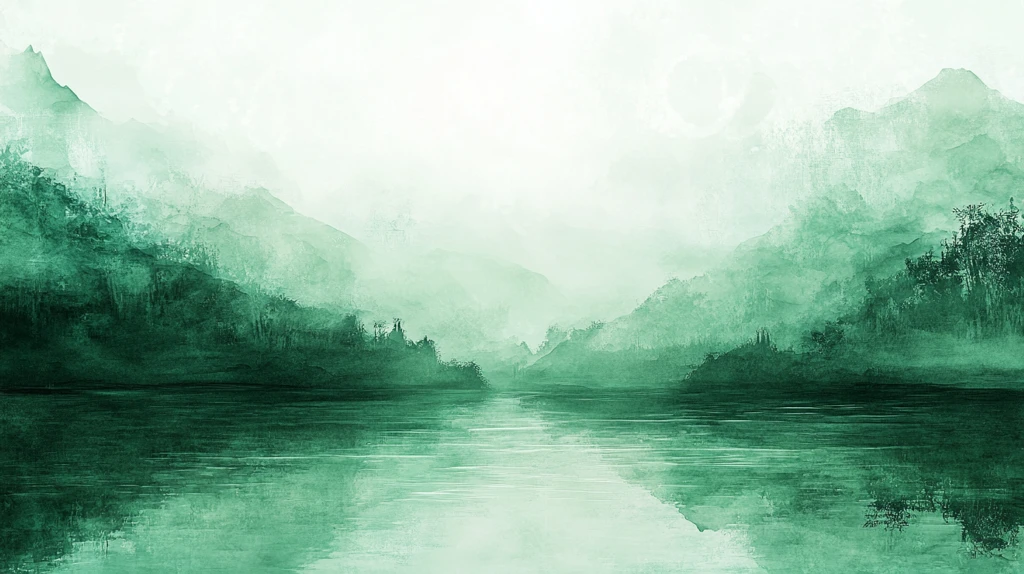 古典古风青绿山水背景