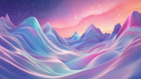 渐变色彩山水画