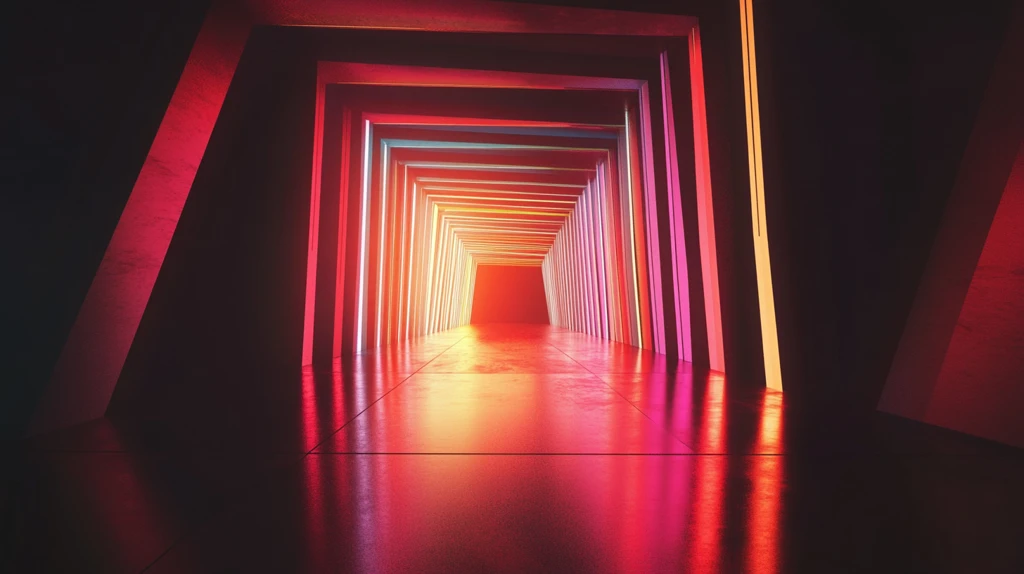 流光溢彩的霓虹灯走廊