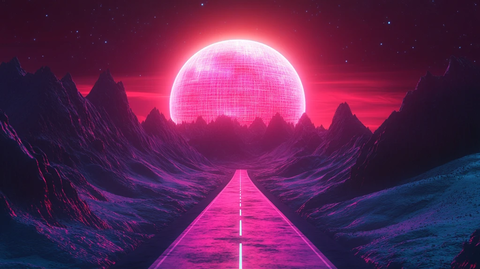 粉红色的超现实山脉