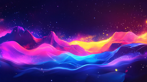 渐变色彩山水画