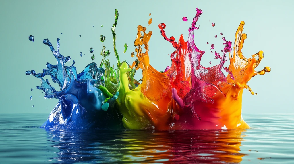 溶解融化流淌彩色