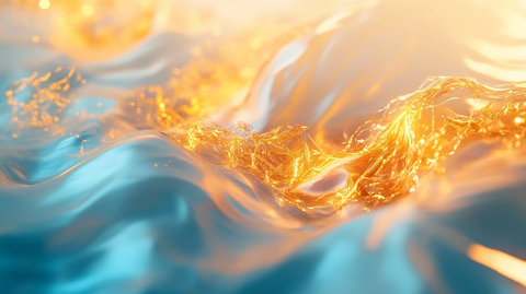 金色动感线条流体熔浆