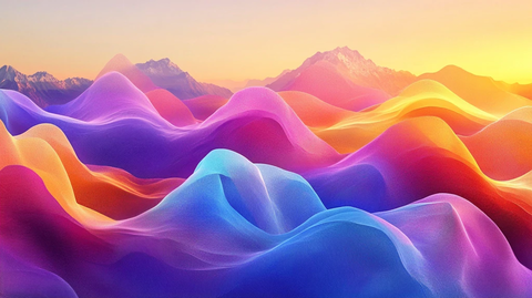 渐变色彩山水画