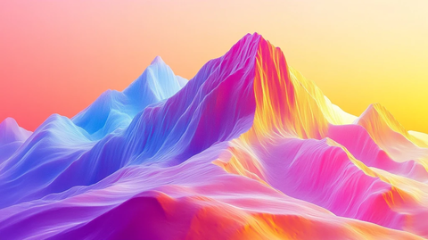 渐变色彩山水画