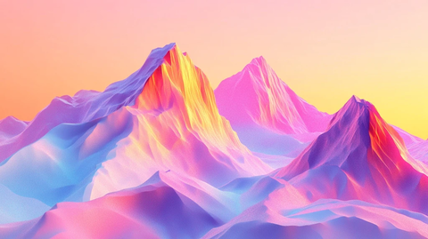 粉红色的超现实山脉