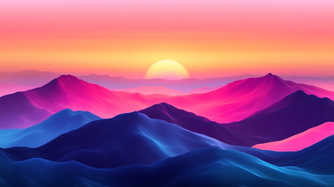 渐变色彩山水画