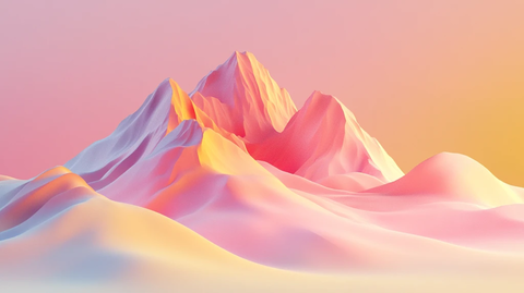 粉红色的超现实山脉