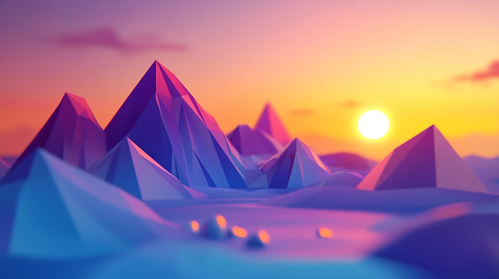 紫蓝山脉线条图