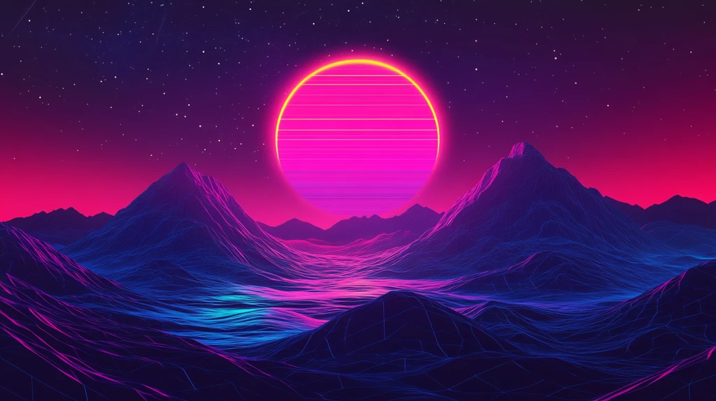 粉红色的超现实山脉