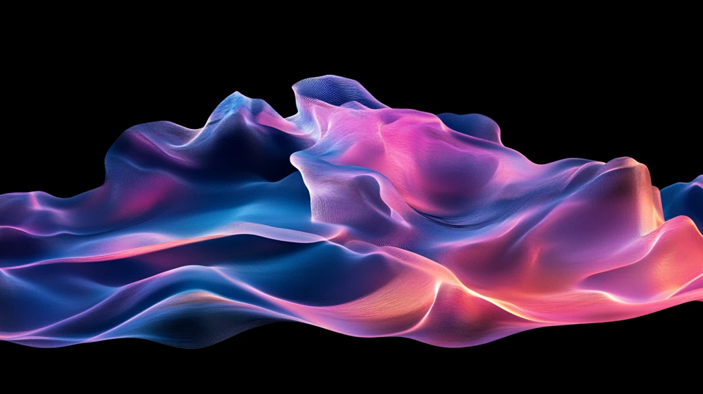 彩色线条水墨烟雾波浪