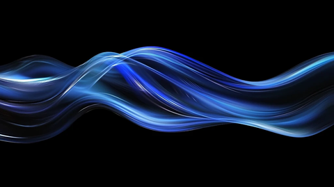 蓝色线条烟雾波浪