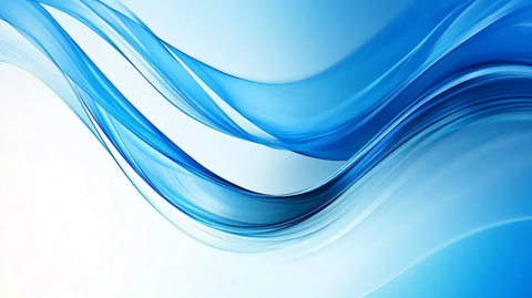 蓝色线条波浪展板