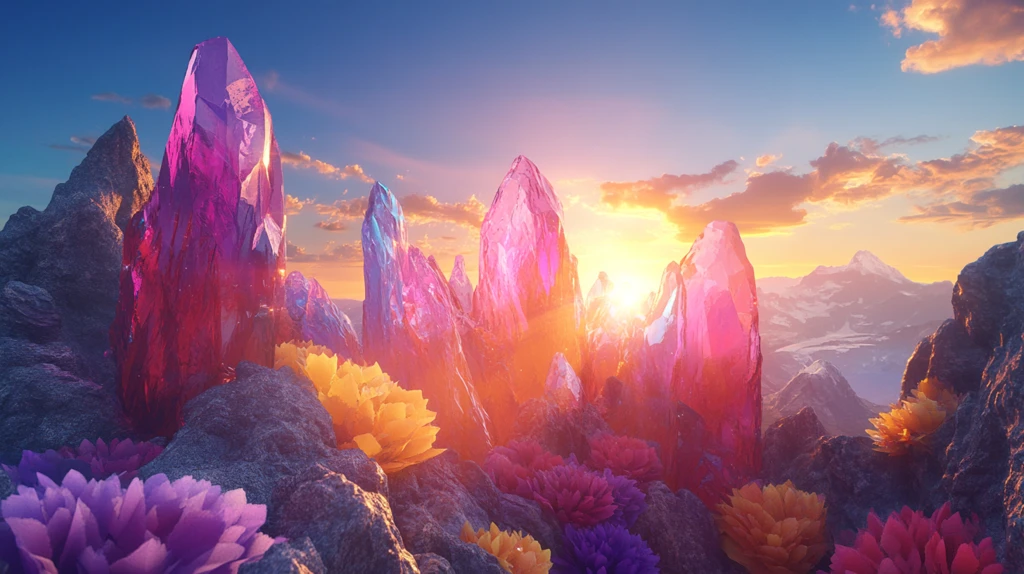 彩色绚丽山水背景