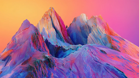 粉红色的超现实山脉