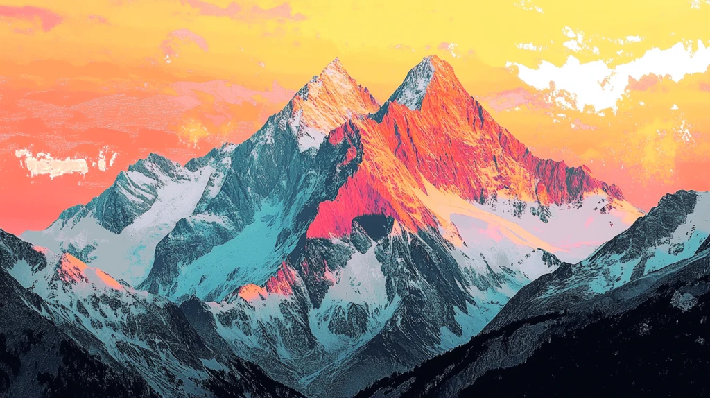 南迦巴瓦峰插画