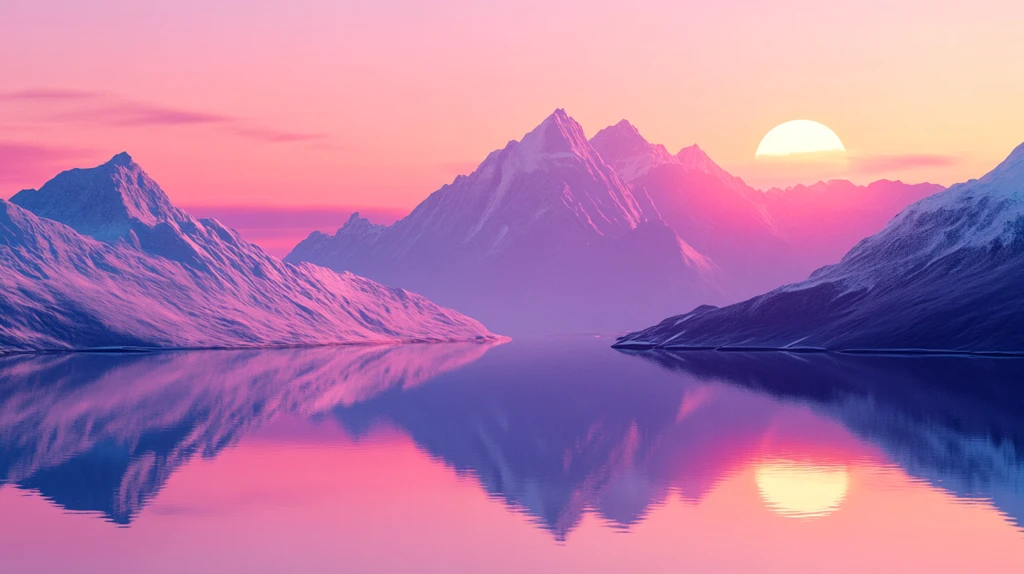 粉红色的超现实山脉