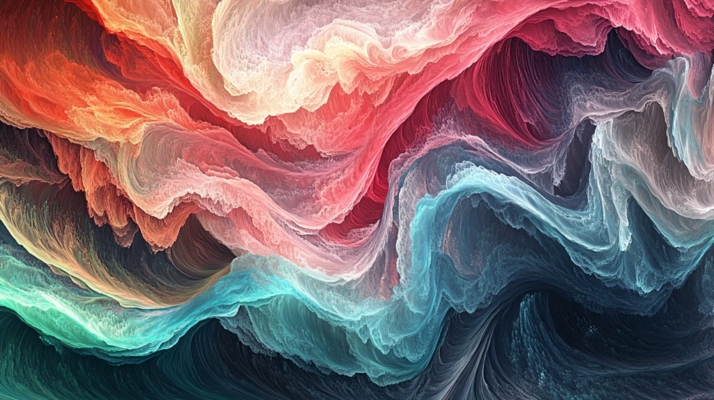 渐变抽象流体装饰画