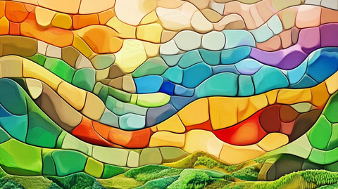 色彩玻璃抽象画