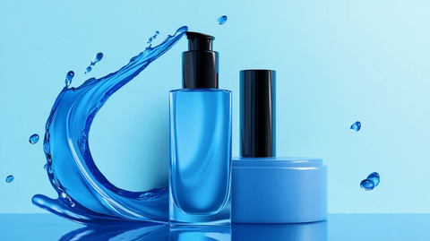 蓝色高端化妆品