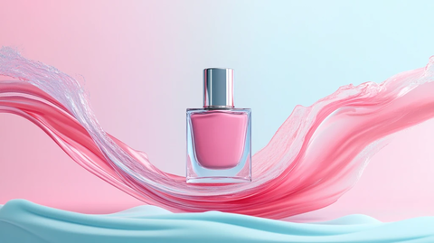 海红色化妆品背景