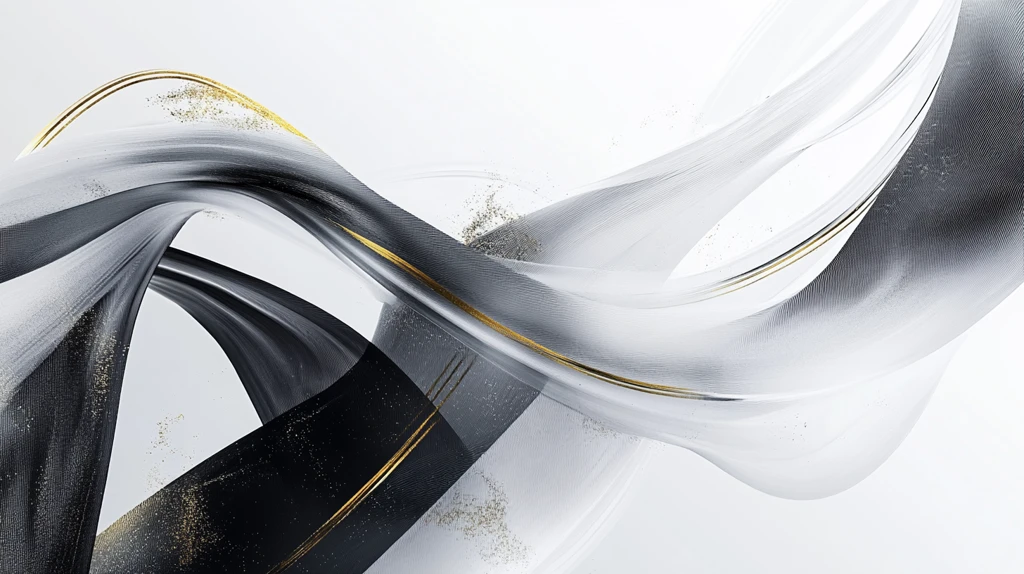 黑金线条背景丝带丝绸