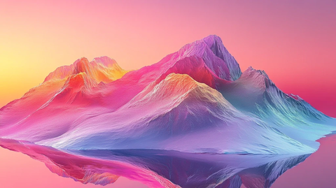 粉红色的超现实山脉