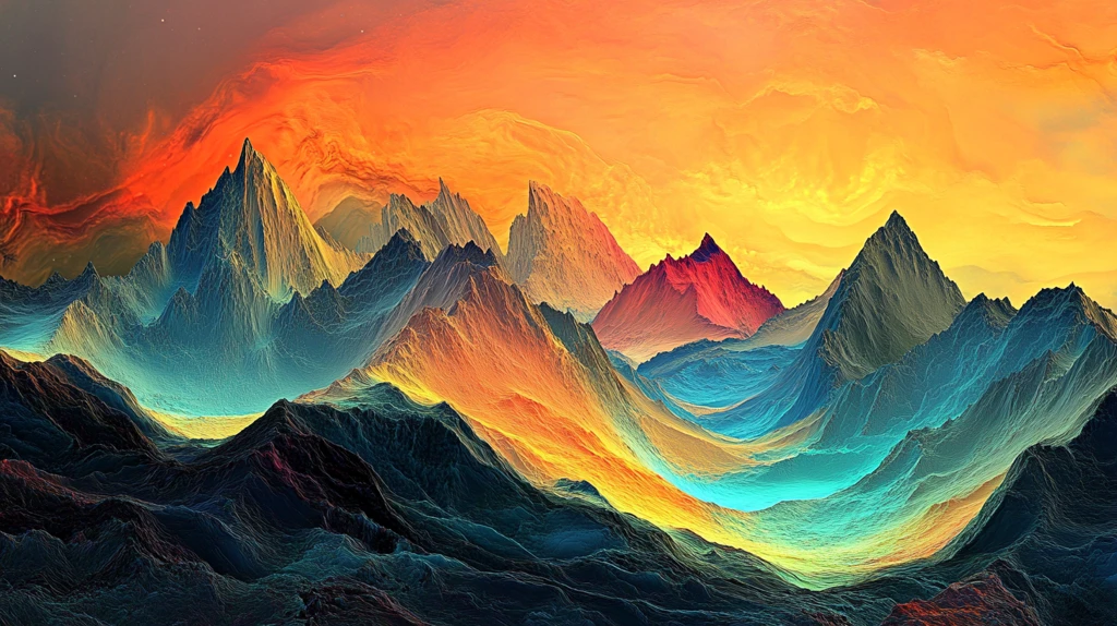 群山远山抽象锦绣山河