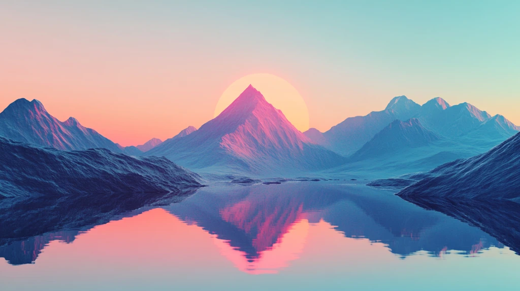 粉红色的超现实山脉