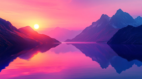 大幅高清山水日出