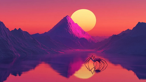 粉红色的超现实山脉